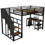 Voir la diapositive 1 : MERAX Lit mezzanine 120x200 cm coloris noir métal