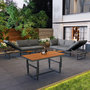 Voir la diapositive 5 : MERAX Salon de jardin 4 places en fer avec table, 2 sofas, coussins inclus, moderne, beige
