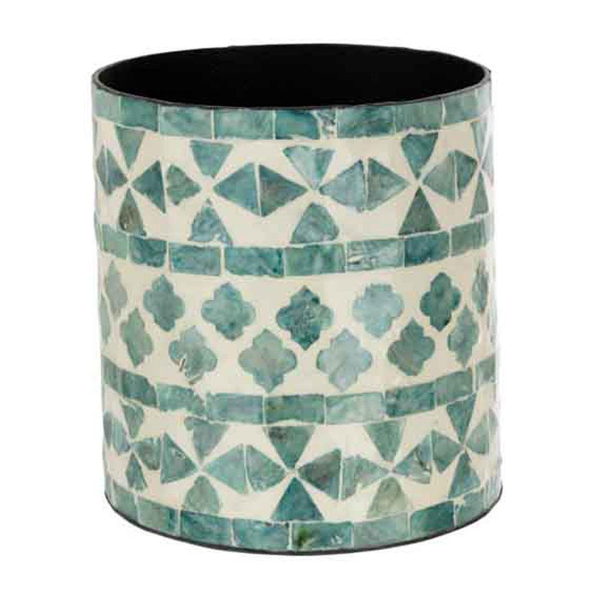 J-LINE Cache-Pot Imprimé Design  Delta  15cm Bleu Clair