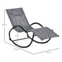 Voir la diapositive 3 : OUTSUNNY Chaise longue à bascule rocking chair design contemporain métal textilène gris chiné