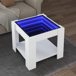 VIDAXL Table basse avec LED blanc 53x53x45 cm bois d'ingenierie