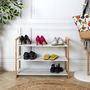 Voir la diapositive 2 : TOILINUX Meuble à chaussures 3 étagères City - Bois et blanc