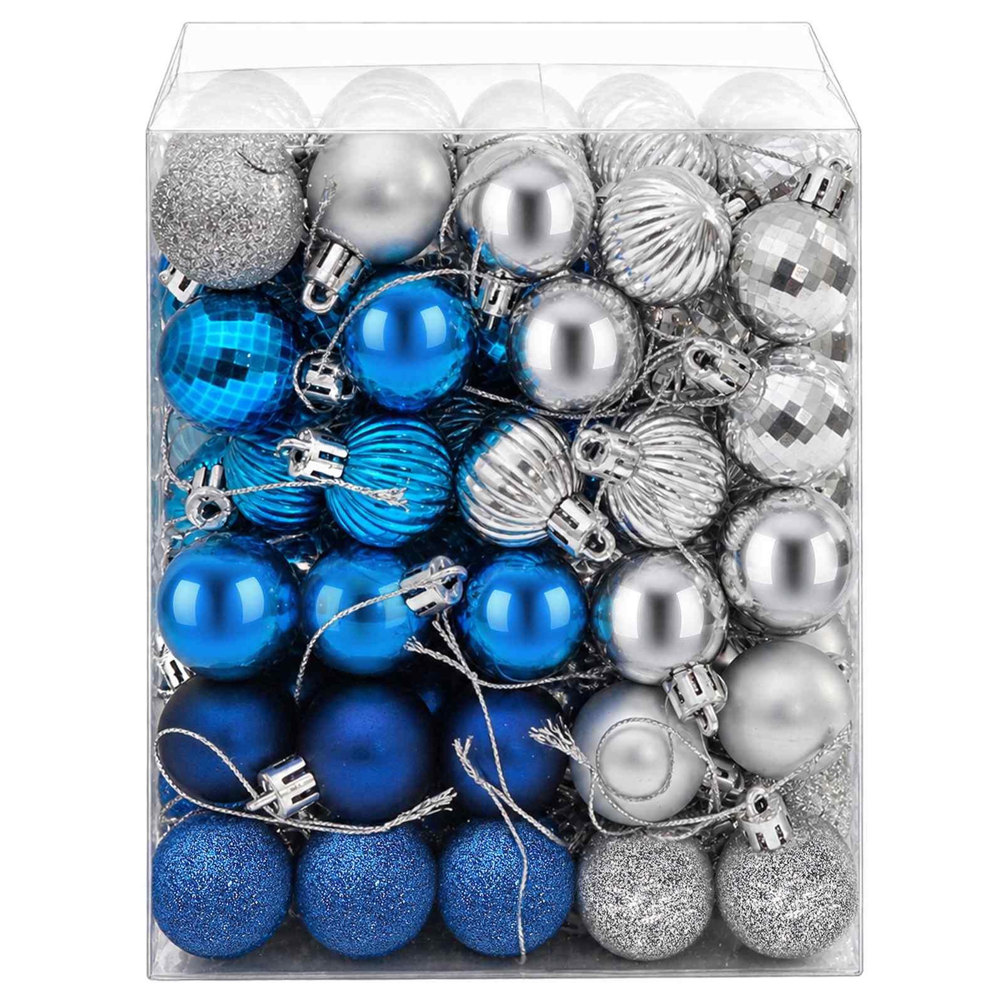 Voir la diapositive 4 : VIDAXL Ensemble de boules de Noël 150 pc Bleu et argente Diam. 3 cm