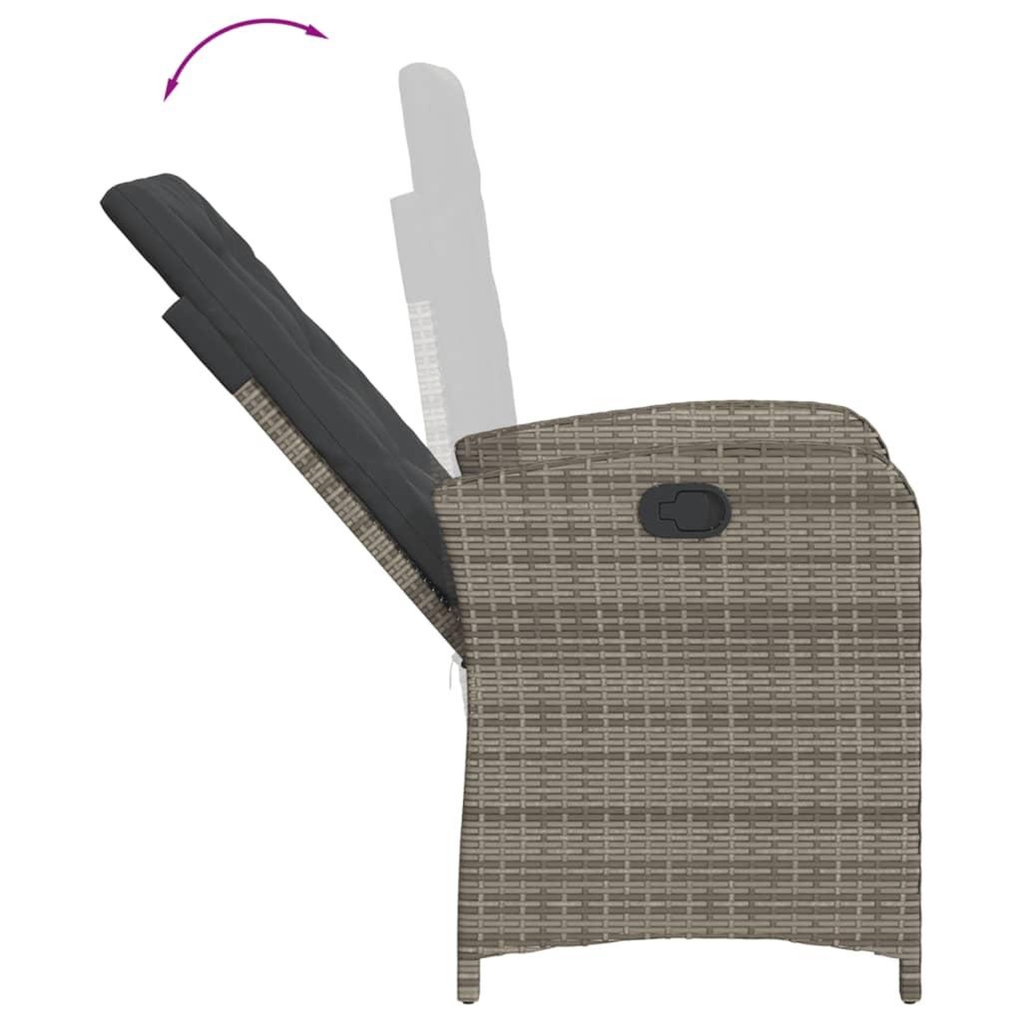 Voir la diapositive 5 : VIDAXL Ensemble a manger de jardin 9 pcs coussins gris resine tressee