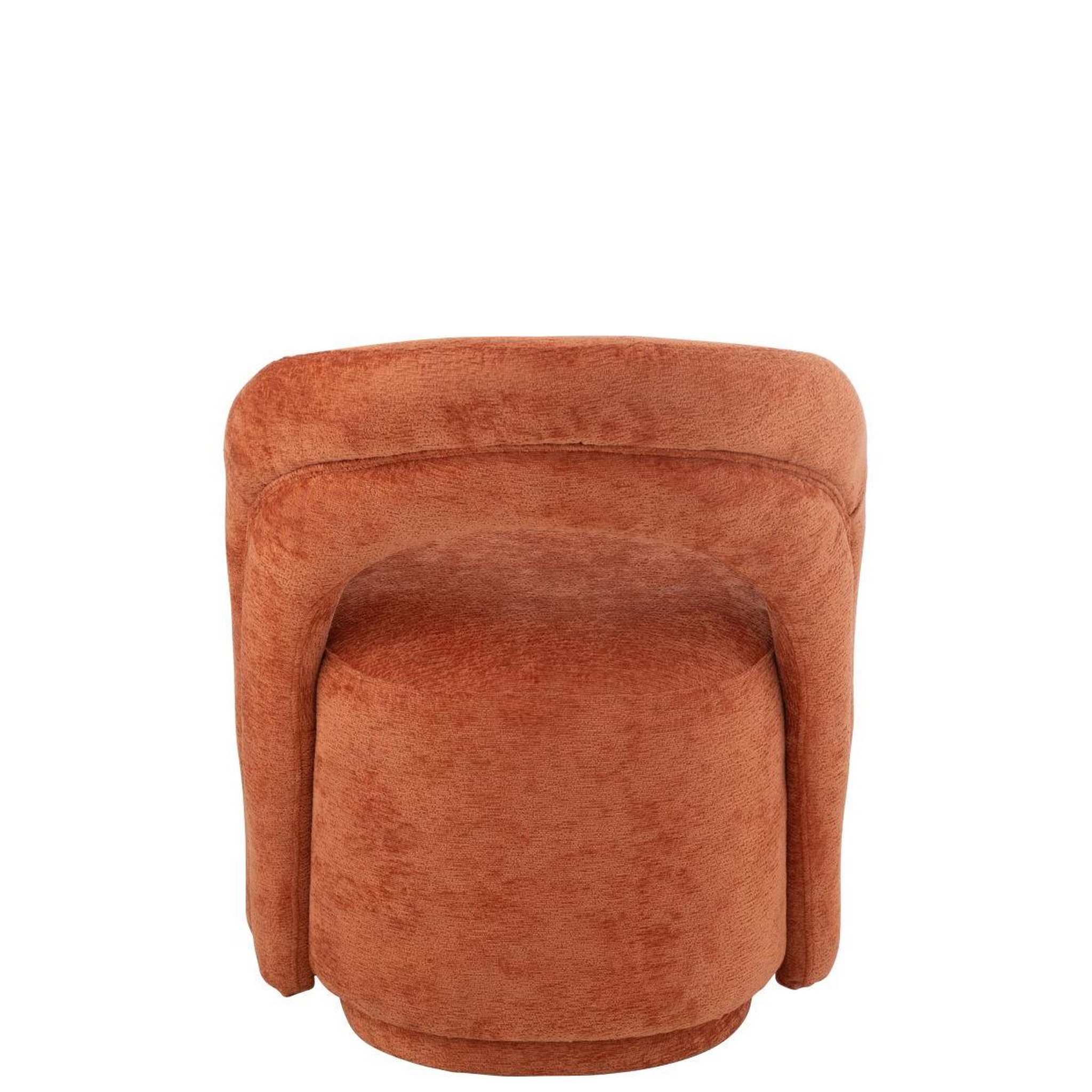 Voir la diapositive 4 : J-LINE Fauteuil design arrondi  anise  80cm orange rouille