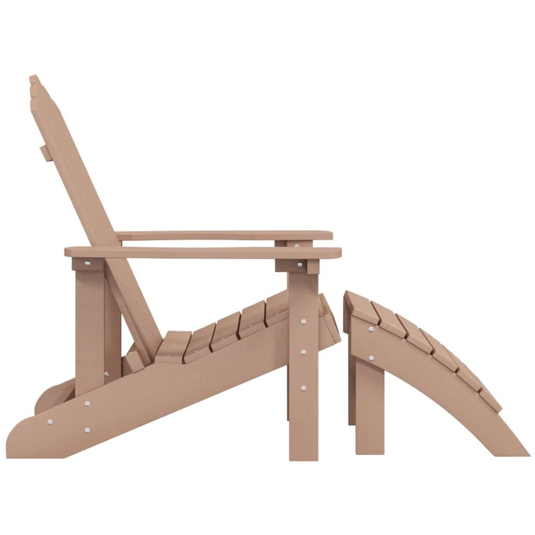 Voir la diapositive 4 : VIDAXL Chaise de jardin Adirondack avec repose-pied PEHD marron
