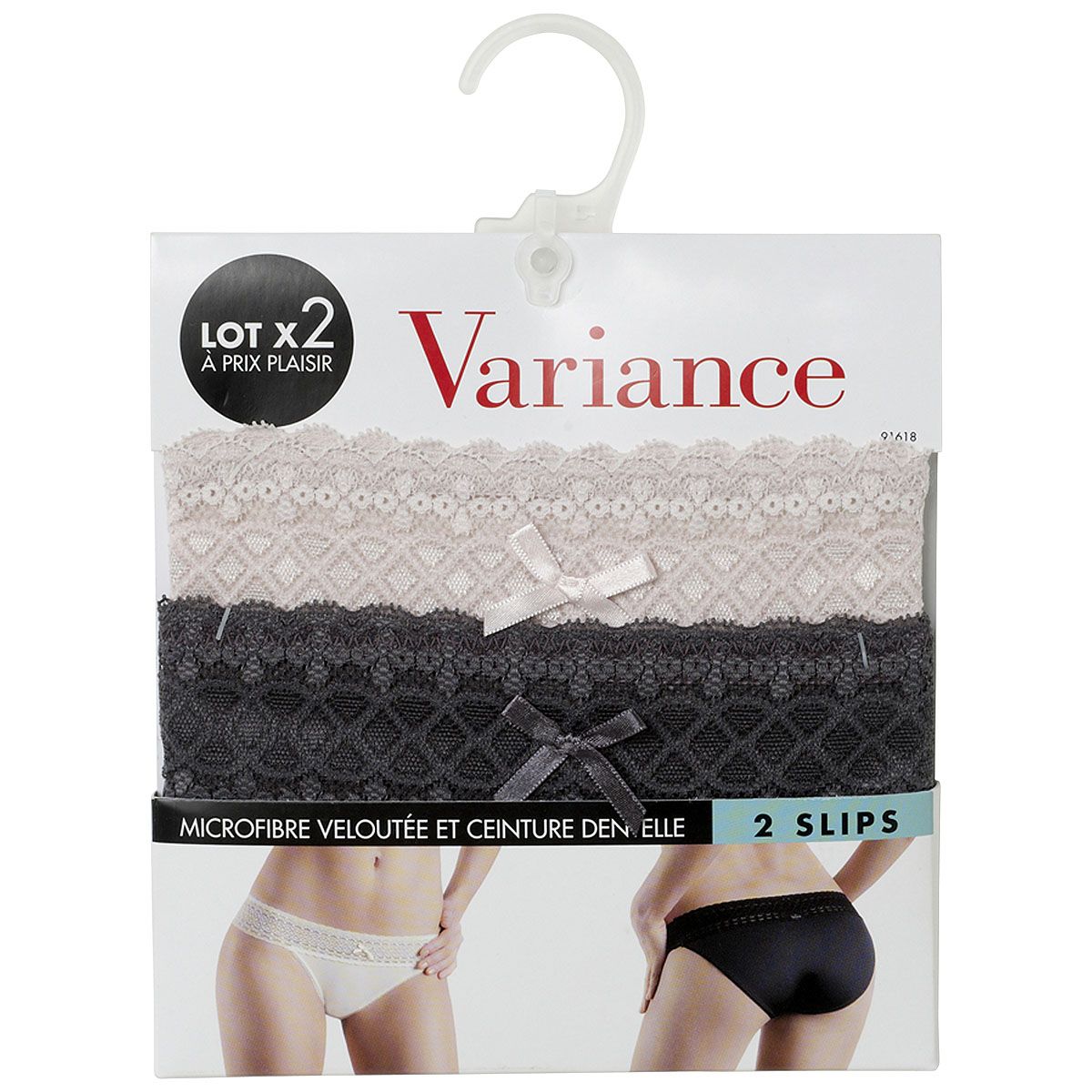 VARIANCE Lot de 2 slips en microfibre