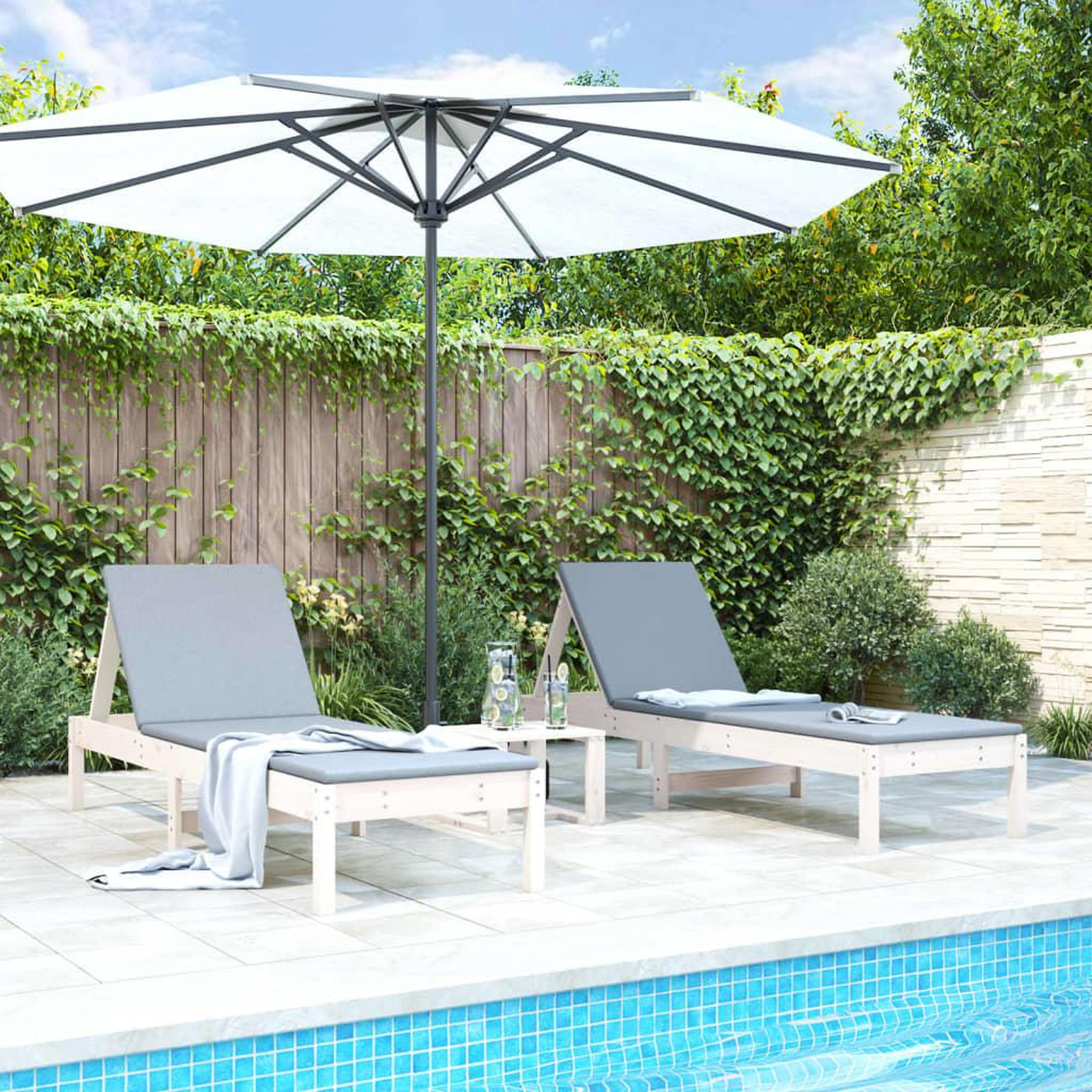VIDAXL Chaises longues lot de 2 blanc 199,5x60x74cm bois massif de pin