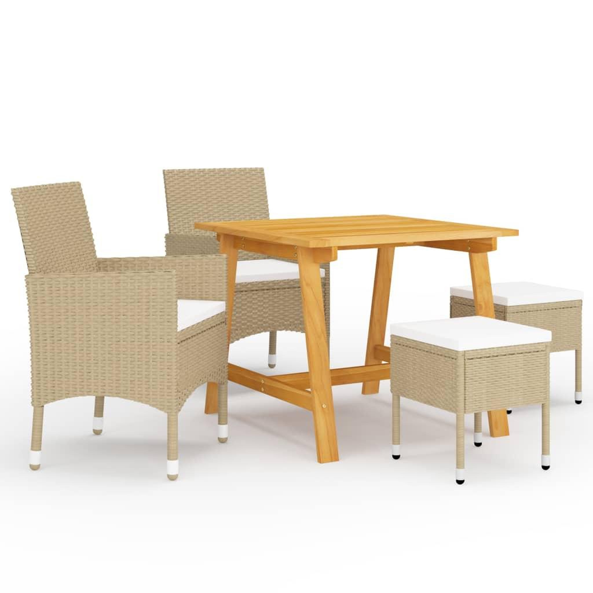 VIDAXL Ensemble a manger de jardin 5 pcs Beige