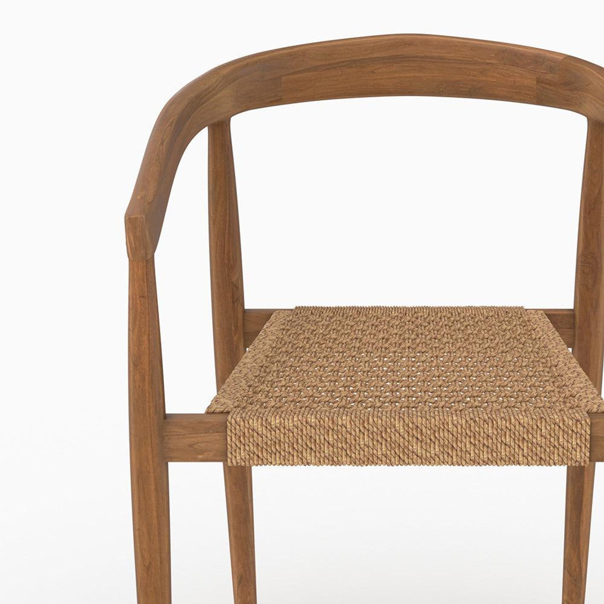 Rendez vous déco Lot de 2 chaises en bois de teck vernis et tissage synthétique-Bali