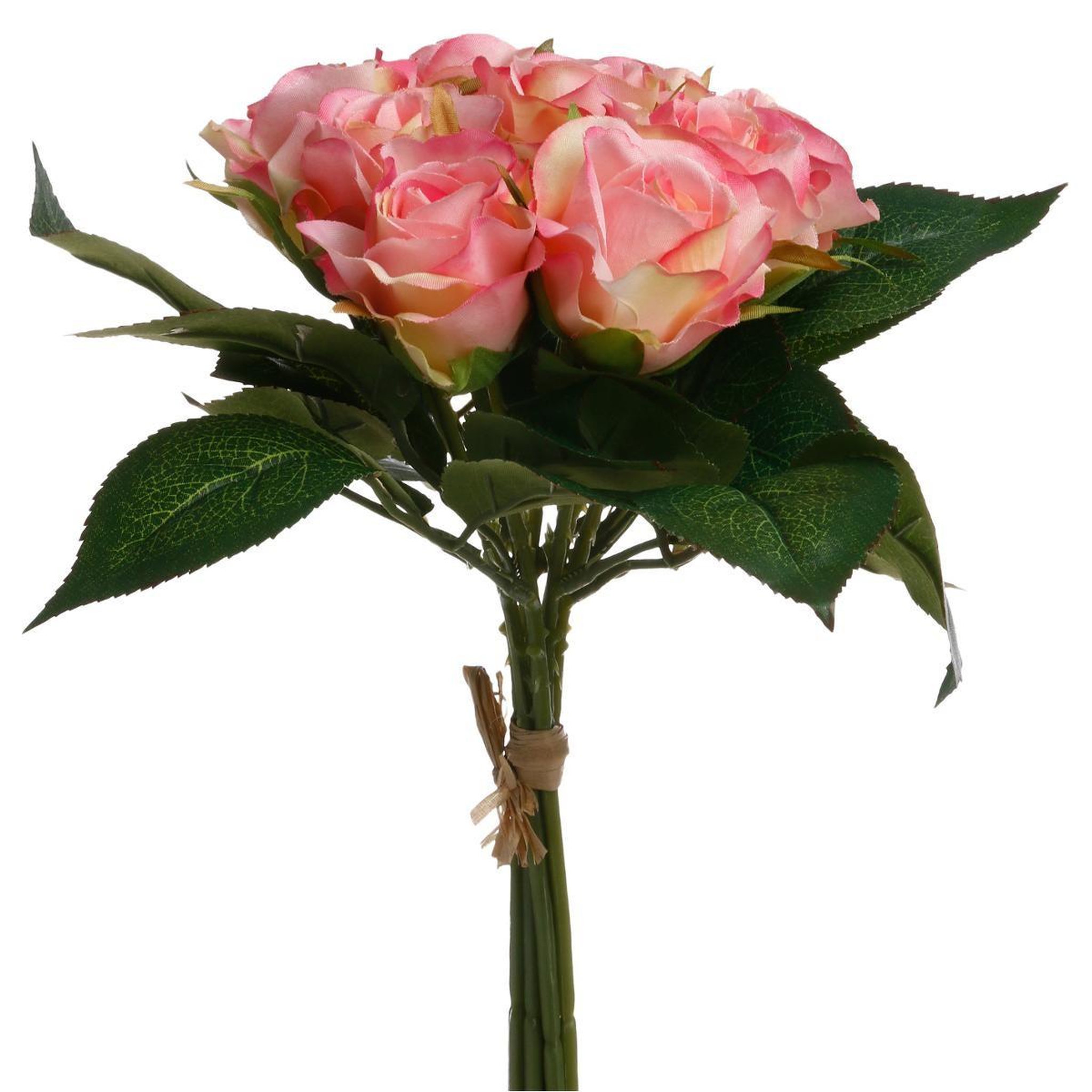 ATMOSPHERA Bouquet de fleurs  9 roses  25cm rose