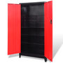 Voir la diapositive 2 : VIDAXL Armoire a outils avec 2 portes Acier 90x40x180 cm Noir et rouge