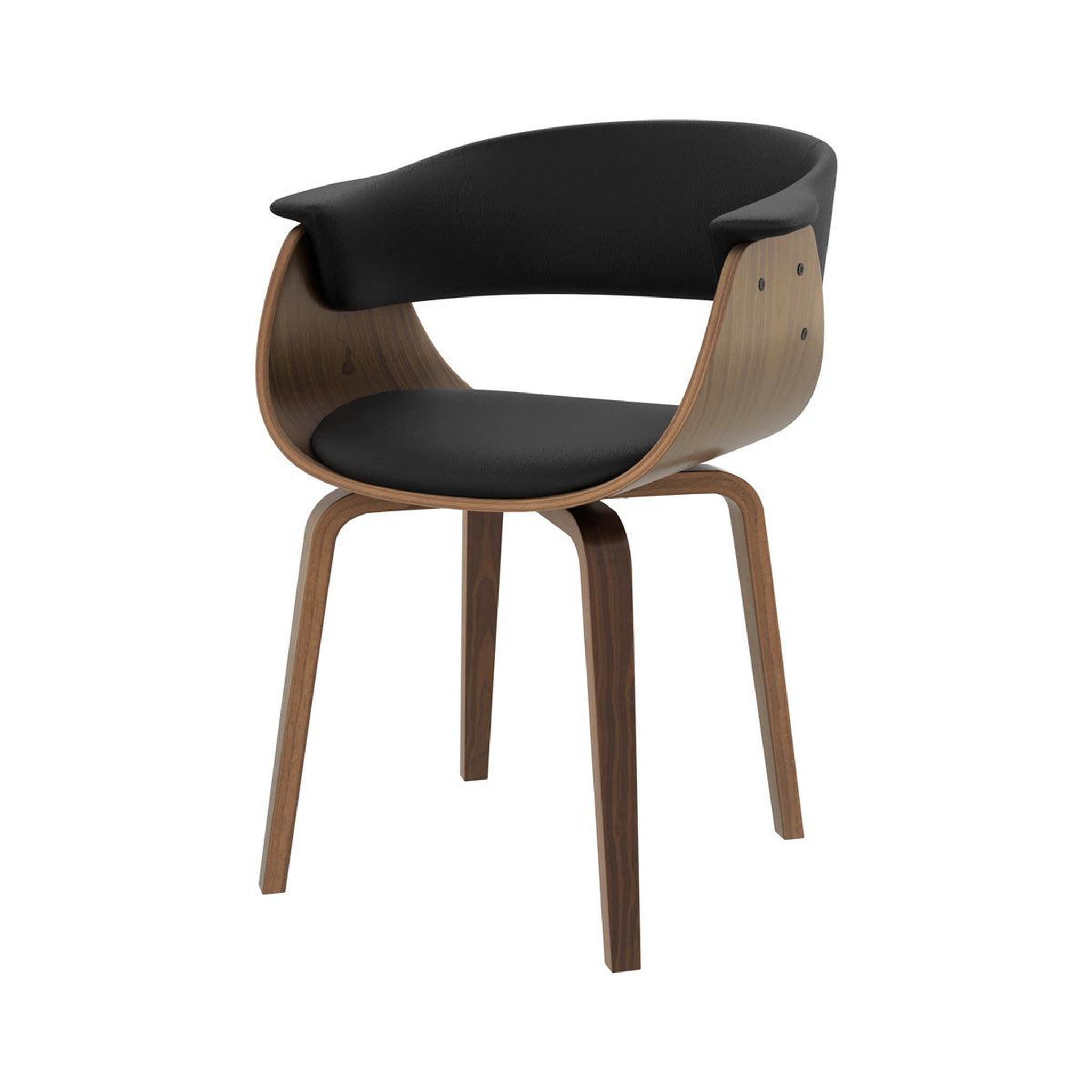 MAISON PAVANE Chaise en cuir synthétique noir-piada