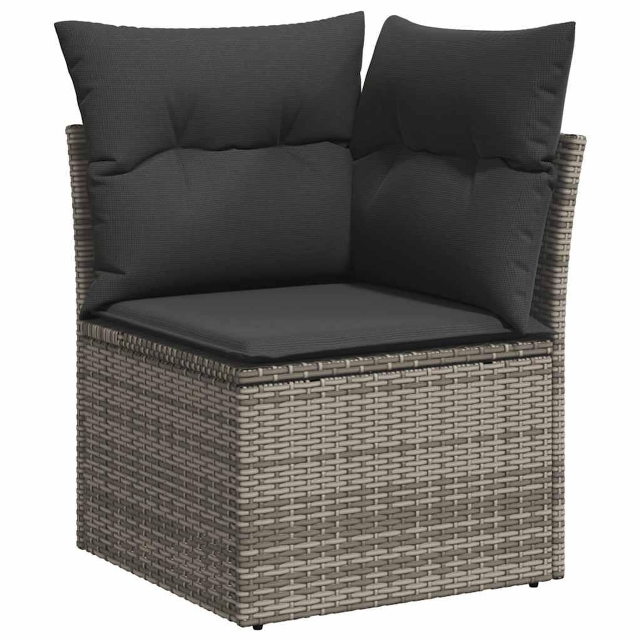 Voir la diapositive 4 : VIDAXL Salon de jardin 8 pcs avec coussins gris resine tressee