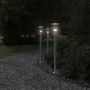 Voir la diapositive 3 : VIDAXL Lampadaires d'exterieur 3 pcs argente 100 cm acier inoxydable