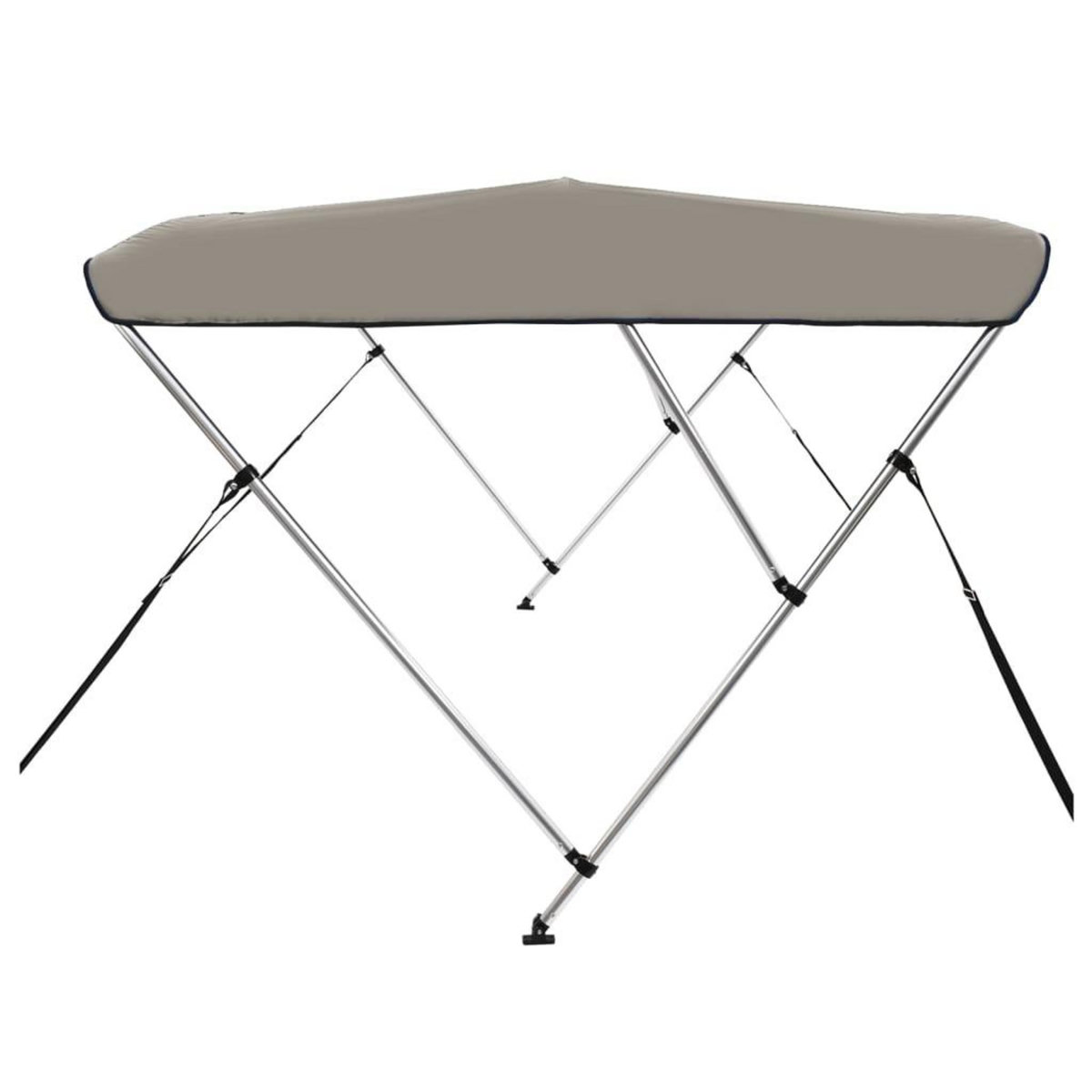 VIDAXL Auvent bimini a 3 arceaux gris 183x140x137 cm