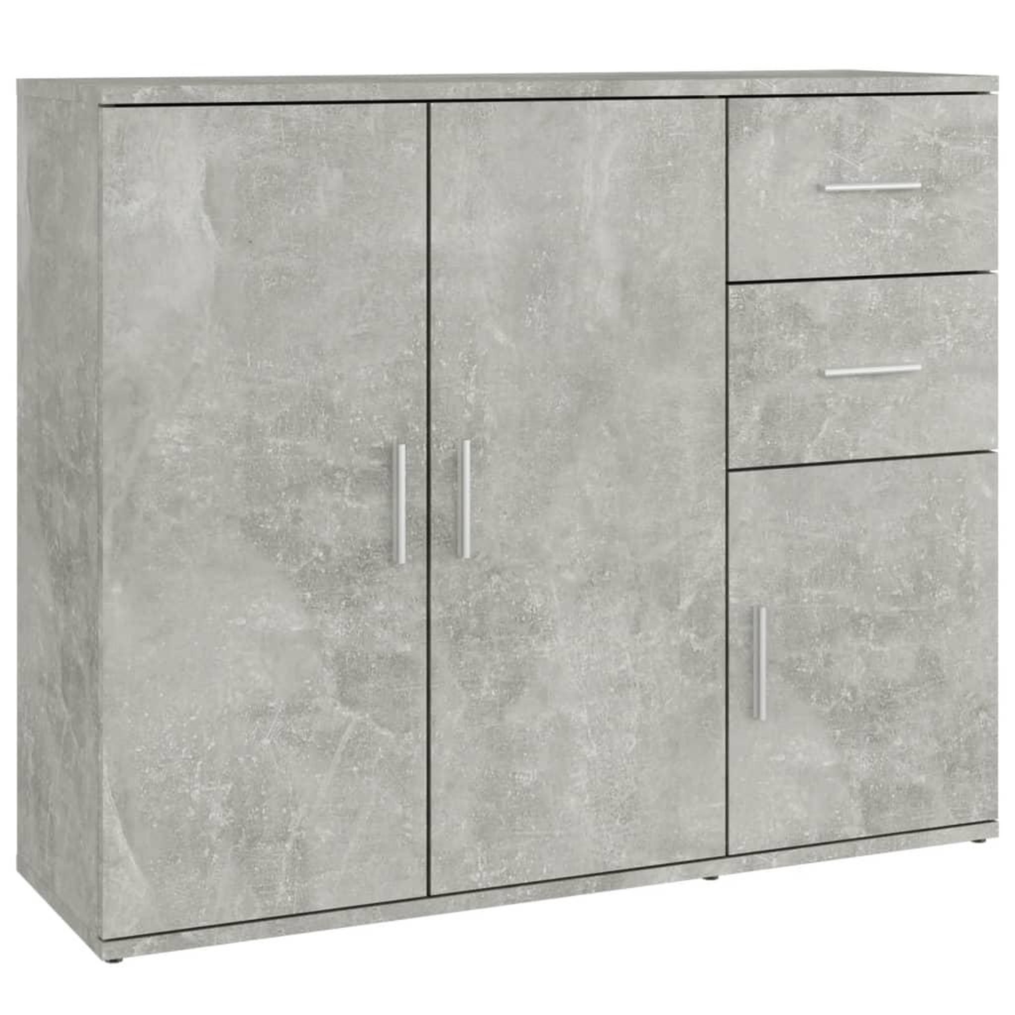 Voir la diapositive 2 : VIDAXL Buffet Gris beton 91x29,5x75 cm Bois d'ingenierie
