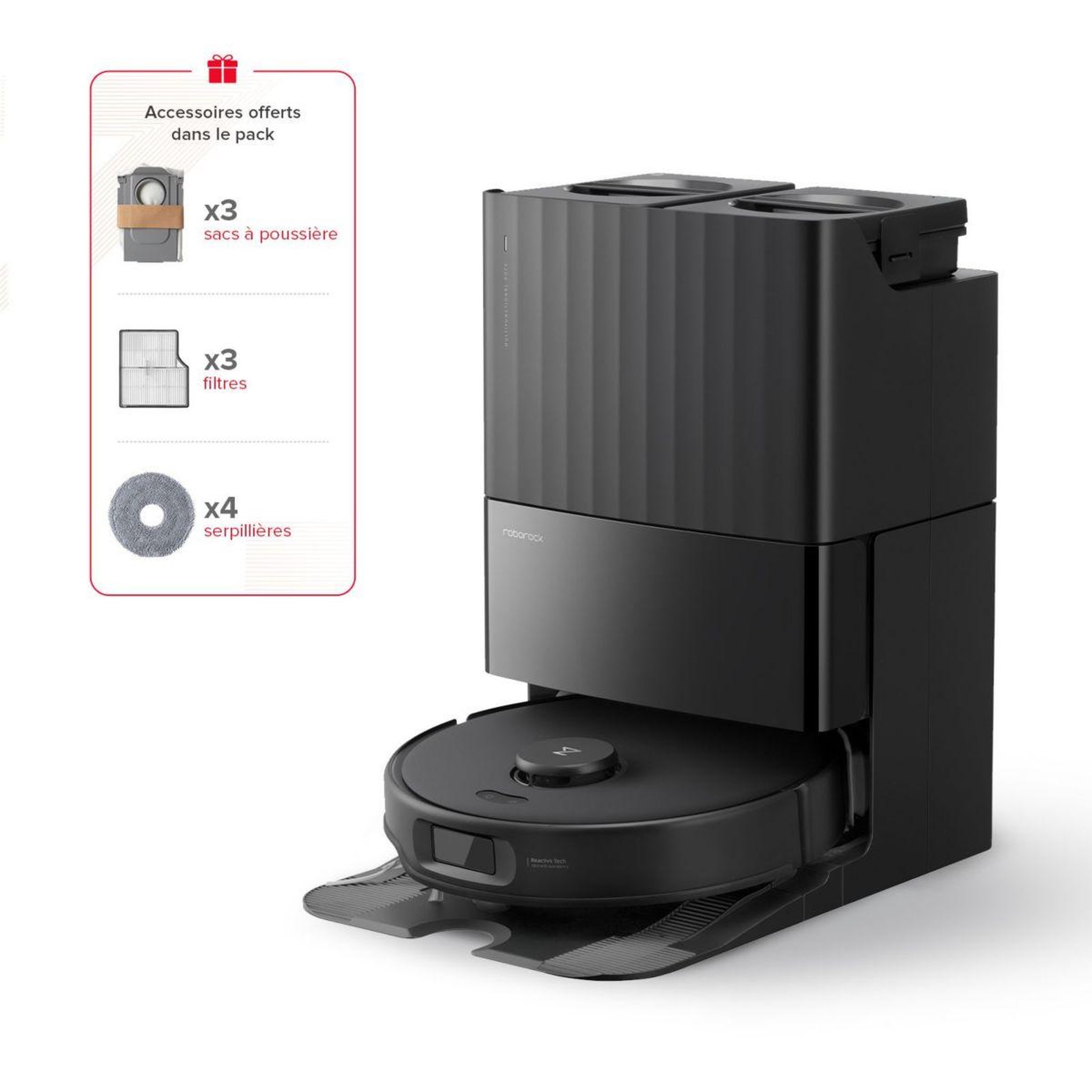 Voir la diapositive 3 : ROBOROCK Robot aspirateur laveur qrevo edge 5v1 black