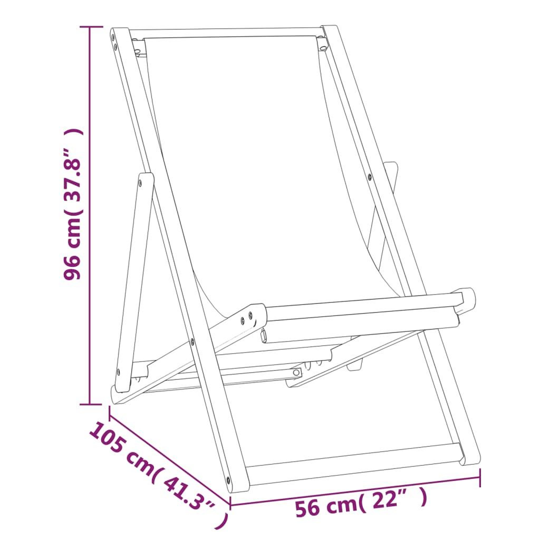 Voir la diapositive 6 : VIDAXL Chaise de plage pliable Bois de teck solide rouge