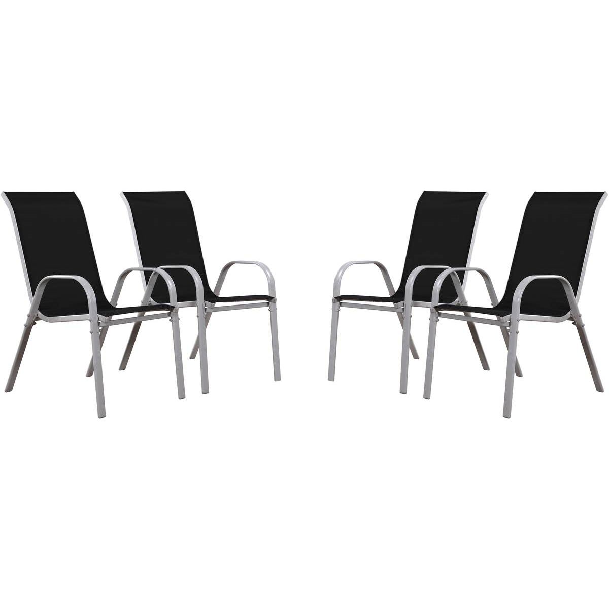 Habitat et Jardin Fauteuil jardin Textilène  Cordoba  - Phoenix - Noir - Lot de 4