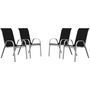 Voir la diapositive 1 : Habitat et Jardin Fauteuil jardin Textilène  Cordoba  - Phoenix - Noir - Lot de 4
