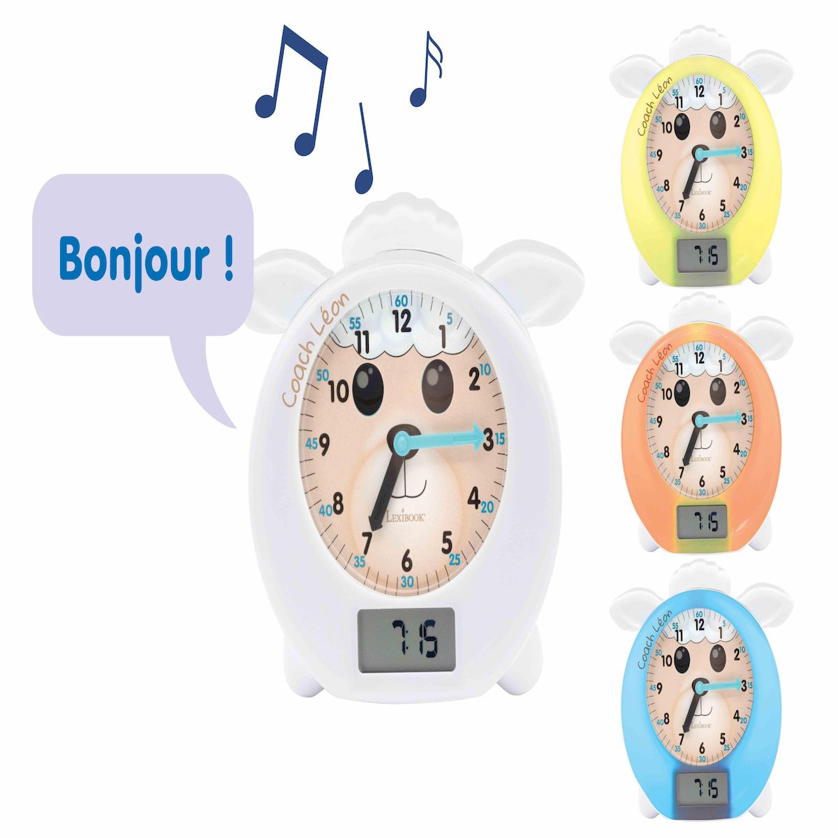Lexibook LEON mon Réveil Éducatif Coach de Sommeil (Français)
