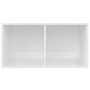 Voir la diapositive 3 : VIDAXL Boîte de rangement de vinyles Blanc brillant 71x34x36 cm