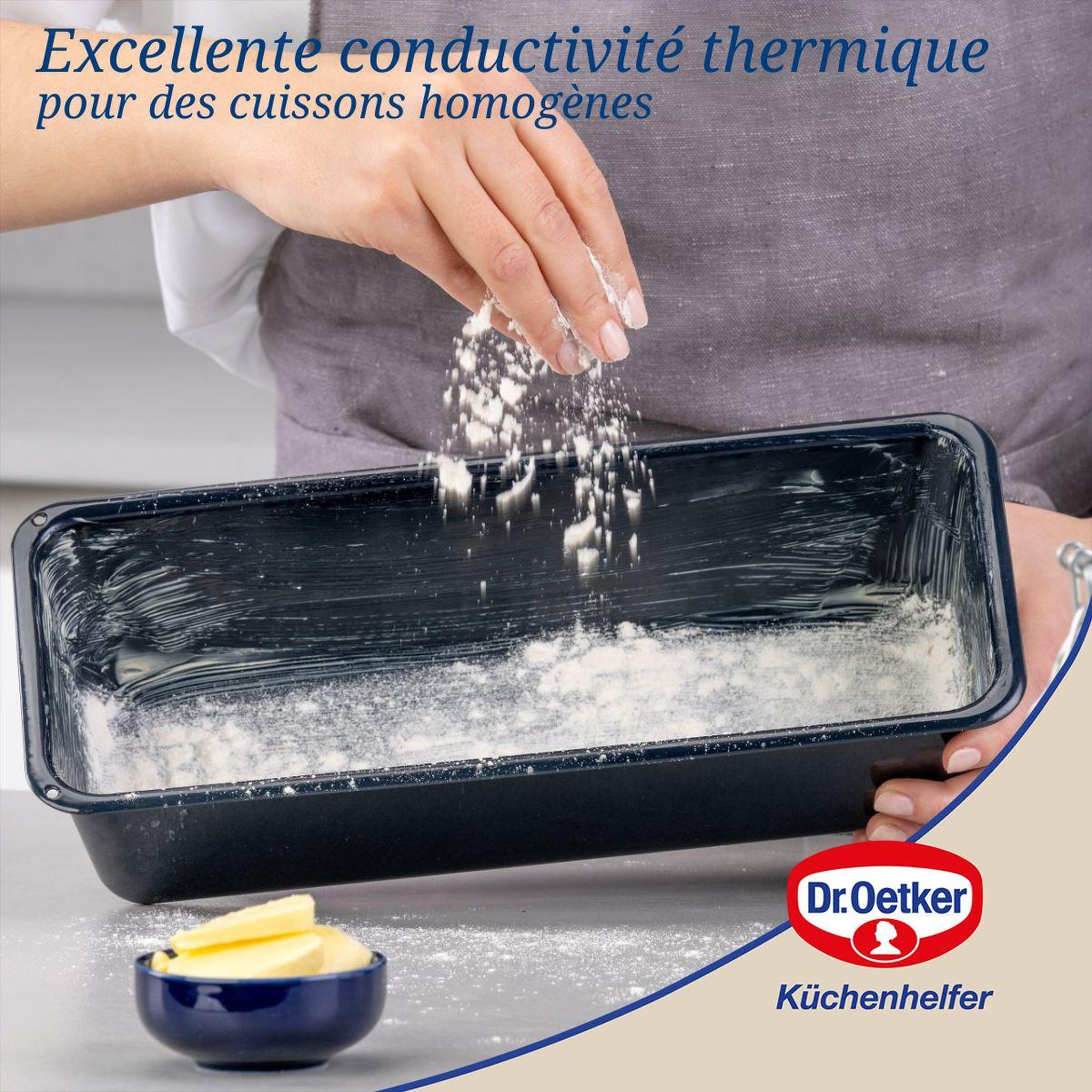 Voir la diapositive 5 : DR.OETKER Lot de 2 moules à gâteaux 35/35 cm en acier dr oetker back-liebe