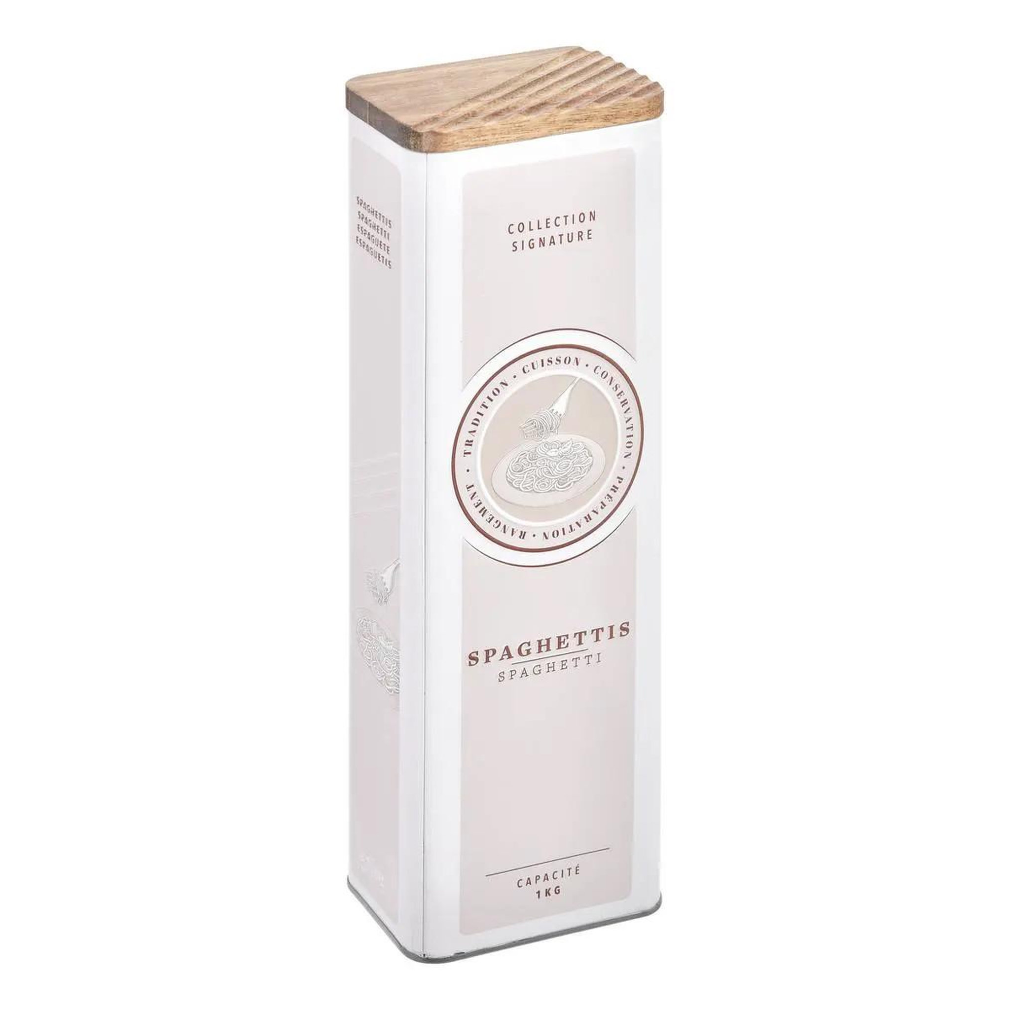FIVE Boîte à spaghettis en métal  signature  28cm crème