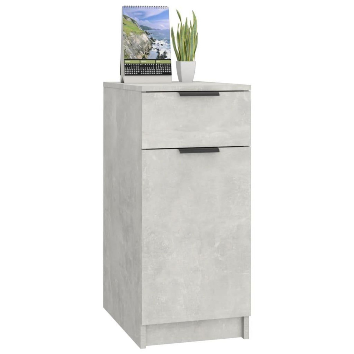 VIDAXL Armoire de bureau Gris beton 33,5x50x75 cm Bois d'ingenierie