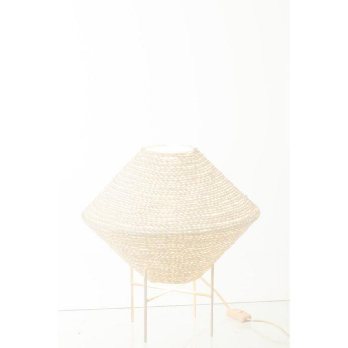 Paris Prix Lampe Suspension en Raphia  Soucoupe  35cm Blanc