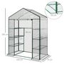Voir la diapositive 3 : OUTSUNNY Serre de jardin balcon terrasse 8 étagères dim. 143L x 73l x 195H cm acier PVC imperméable anti-UV transparent vert