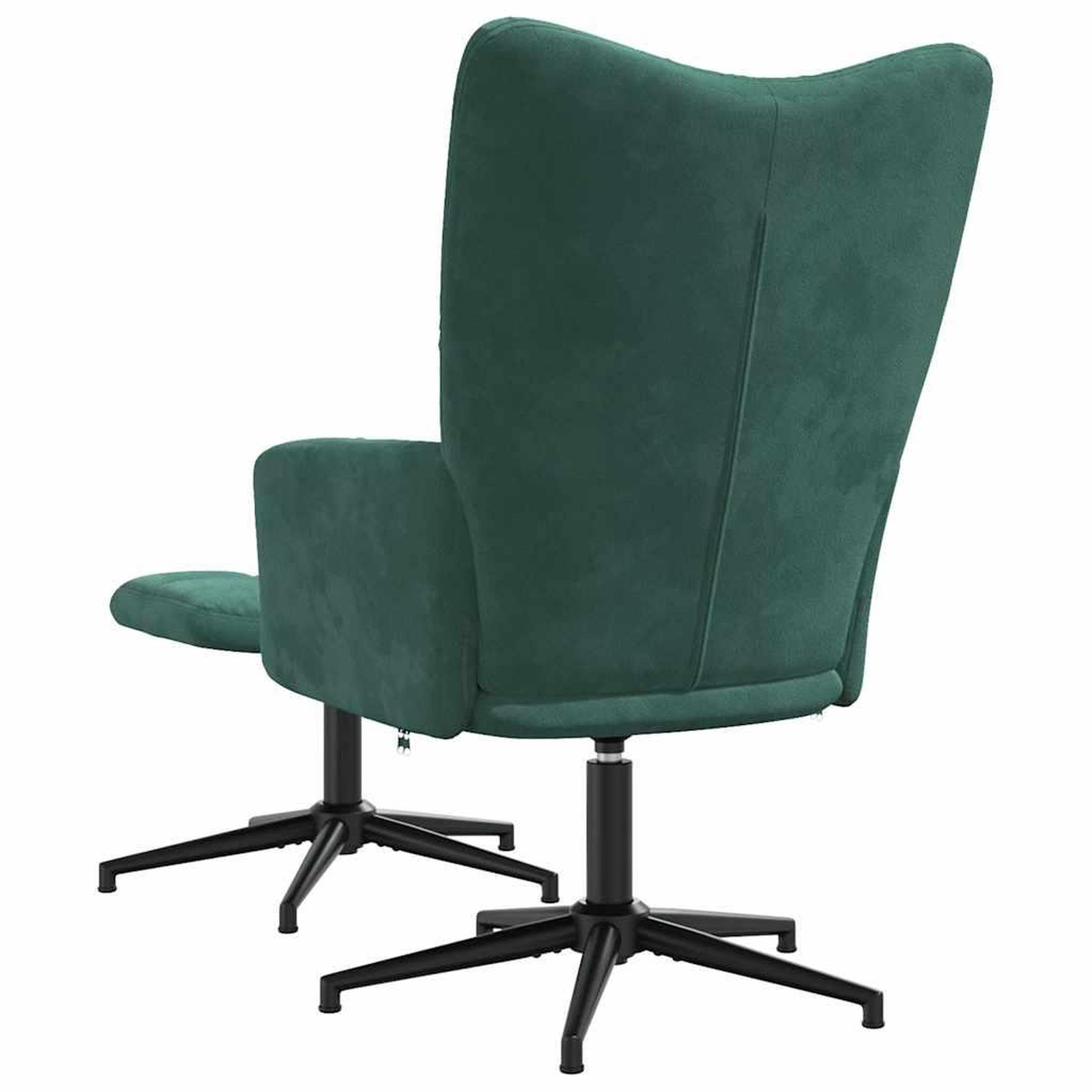 Voir la diapositive 5 : VIDAXL Chaise de relaxation avec tabouret Vert fonce Velours
