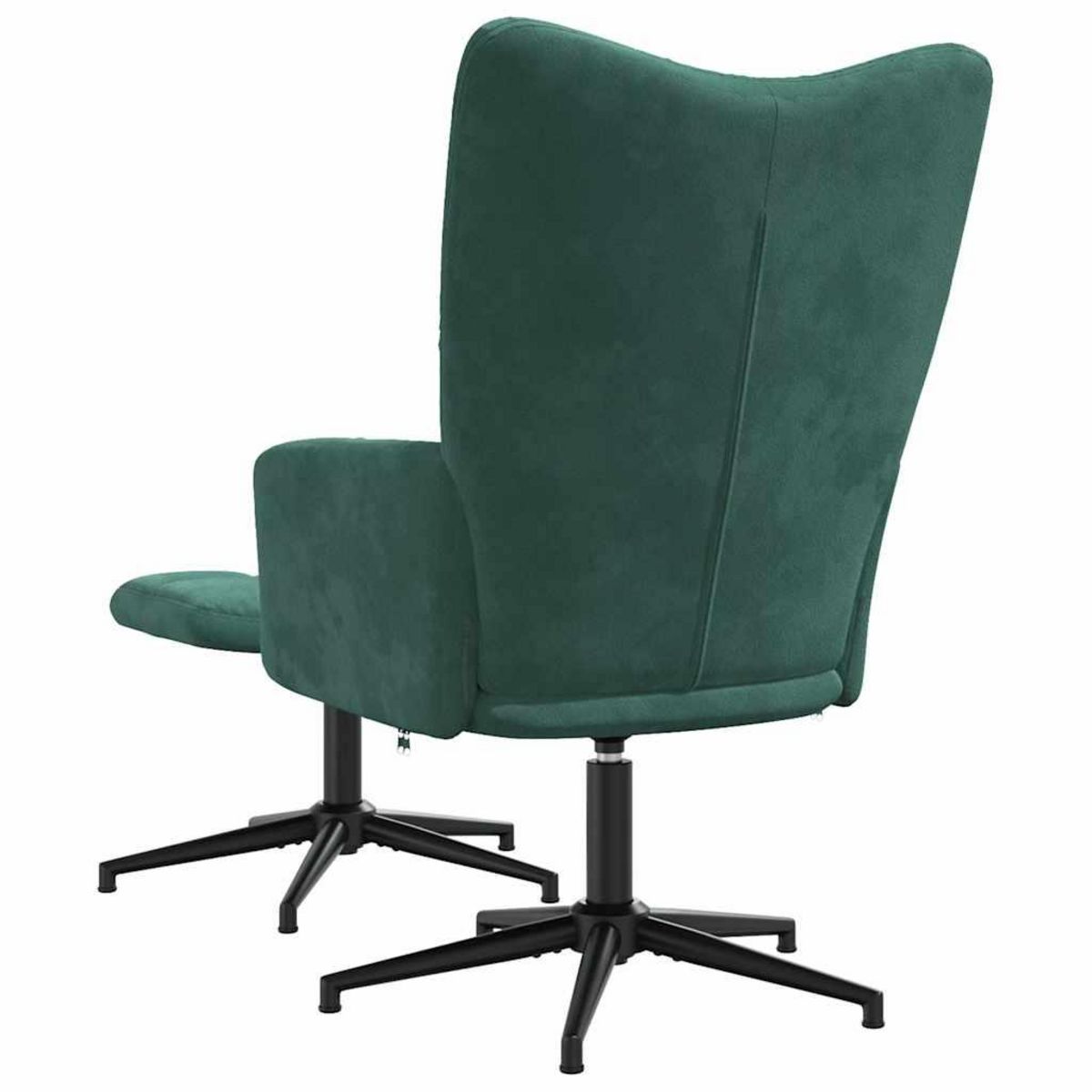 VIDAXL Chaise de relaxation avec tabouret Vert fonce Velours