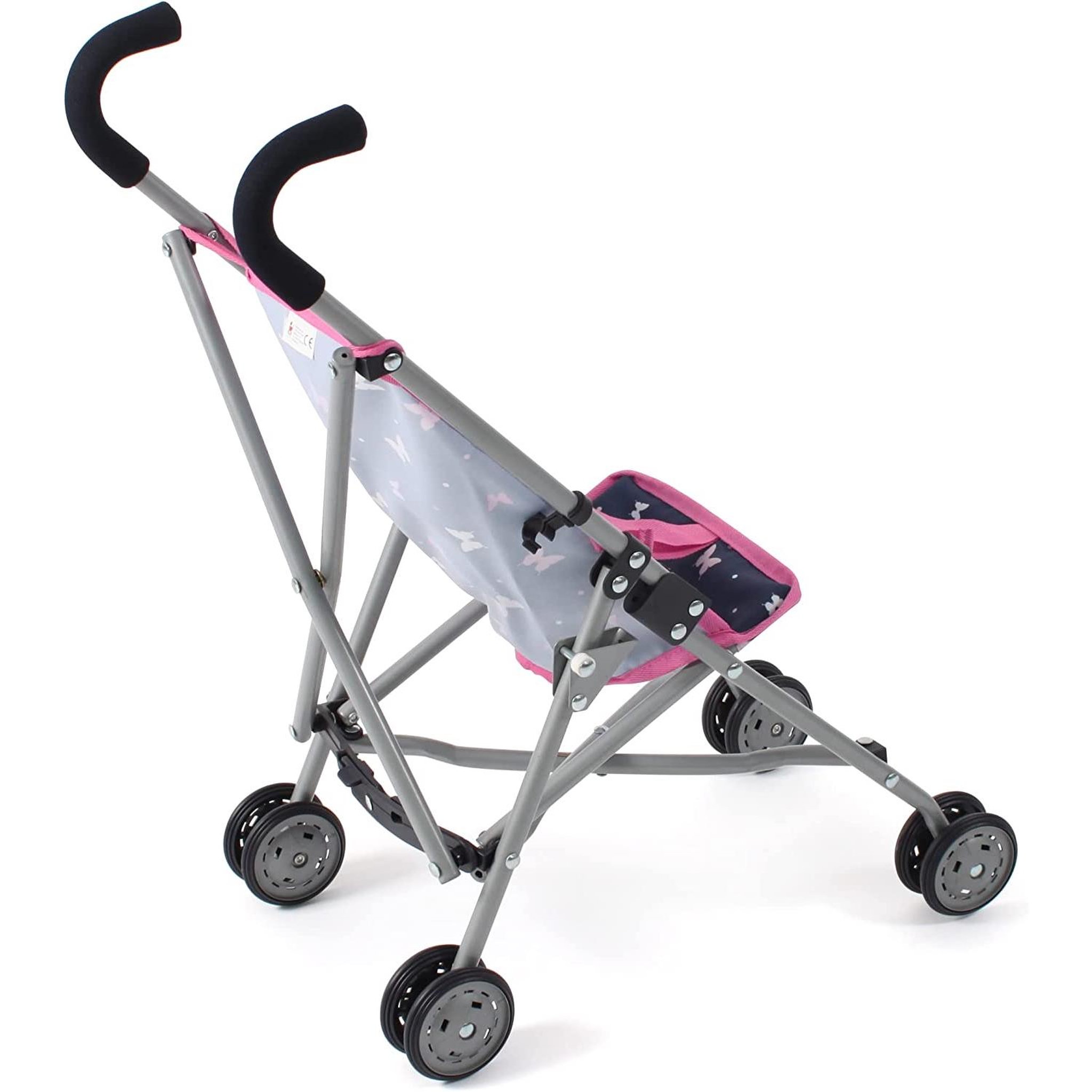 Voir la diapositive 3 : BAYER CHIC 2000 Mini-Buggy ROMA Papillons rose bleu pour poupée