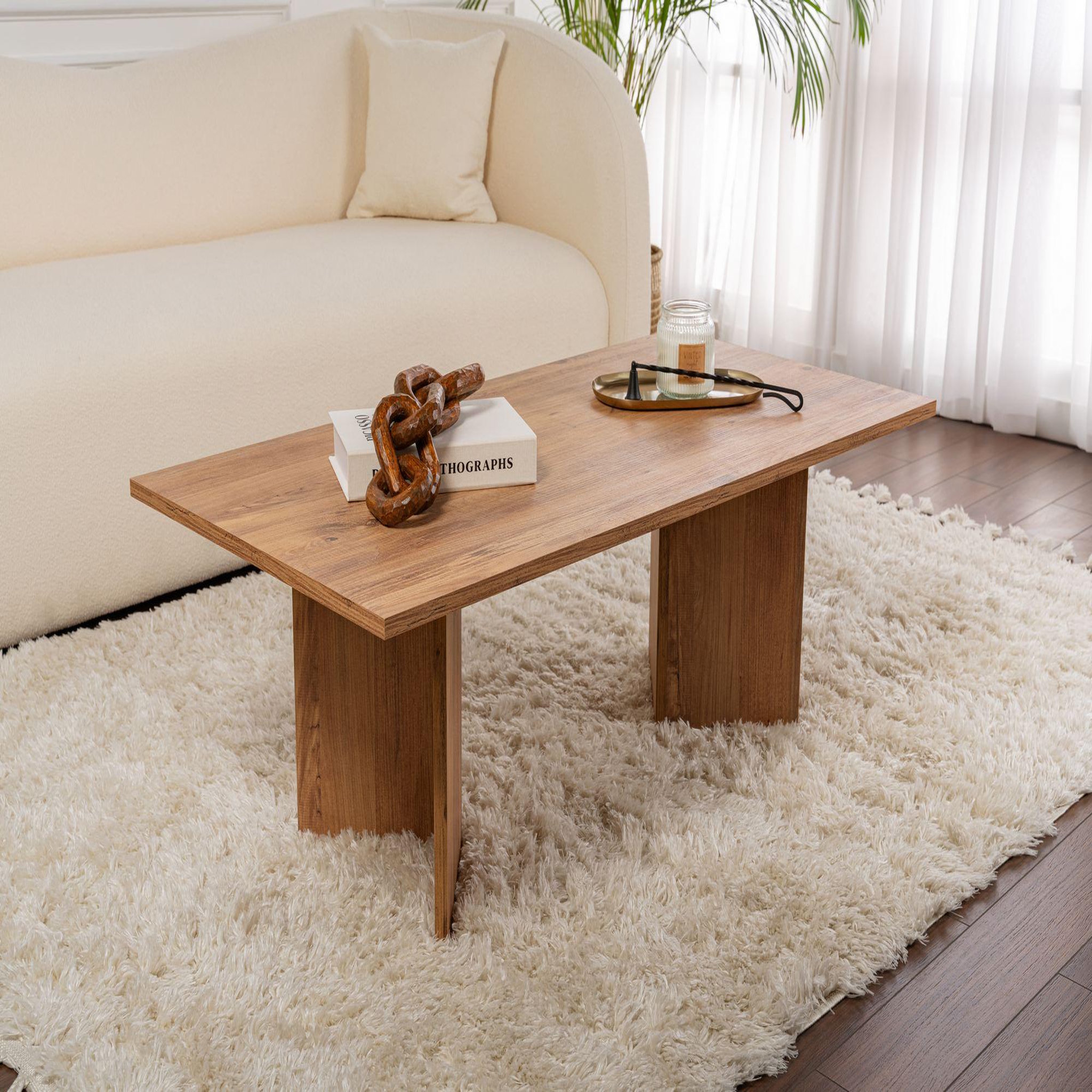 Voir la diapositive 2 : Habitat et Jardin Table basse en bois  sabin  - 60 x 119 x 40 cm - pin atlantique