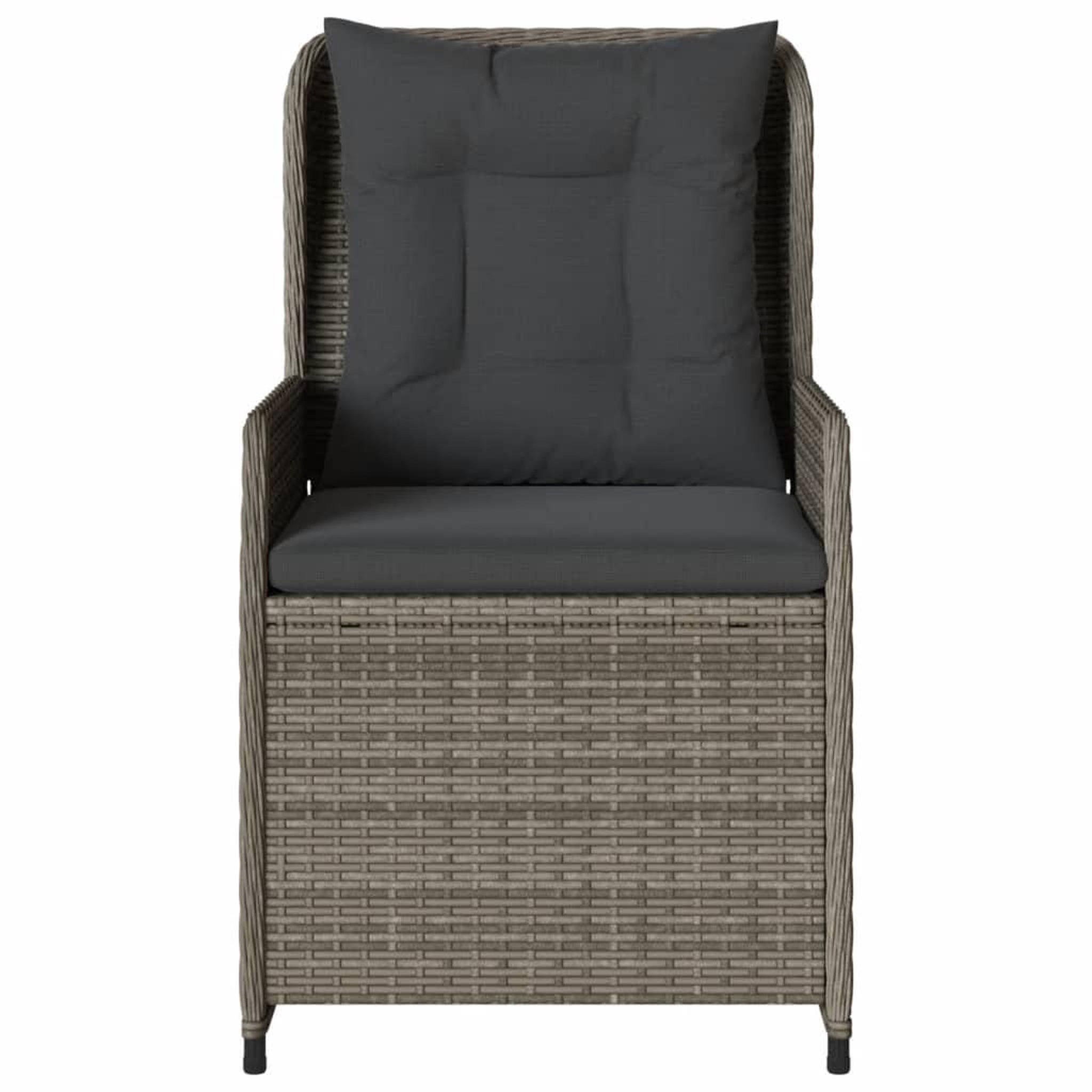 Voir la diapositive 5 : VIDAXL Chaises inclinables de jardin lot de 2 gris resine tressee