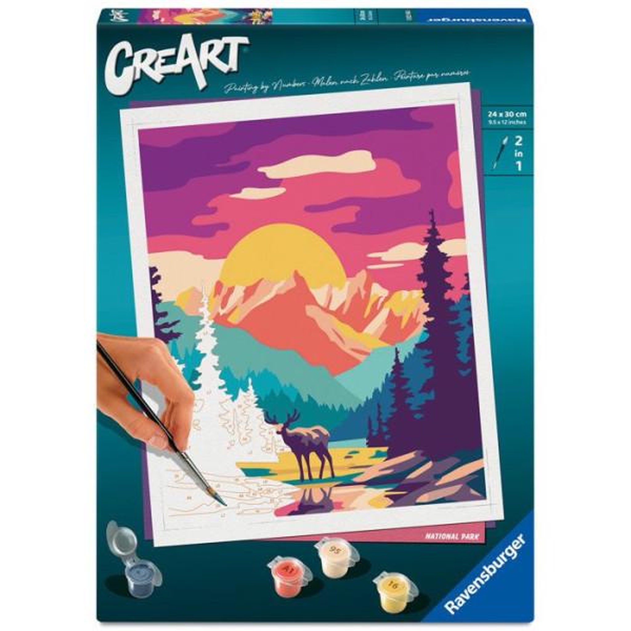 RAVENSBURGER Ravensburger – creart 24x30 cm – adulte – peinture par numéros – national park – loisir créatif – 12023148