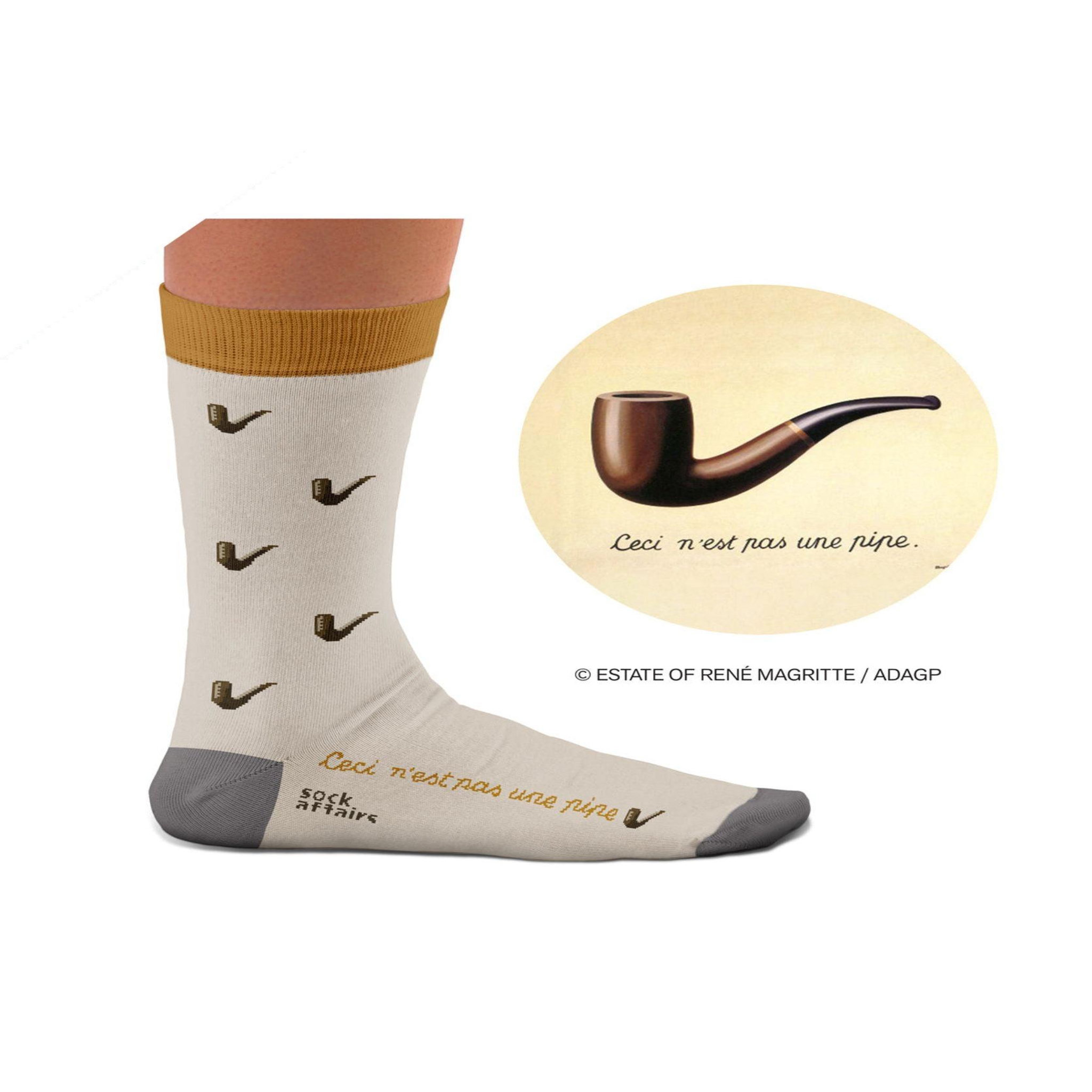 Voir la diapositive 2 : SOCK AFFAIRS Chaussettes ceci n'est pas une pipe, magritte