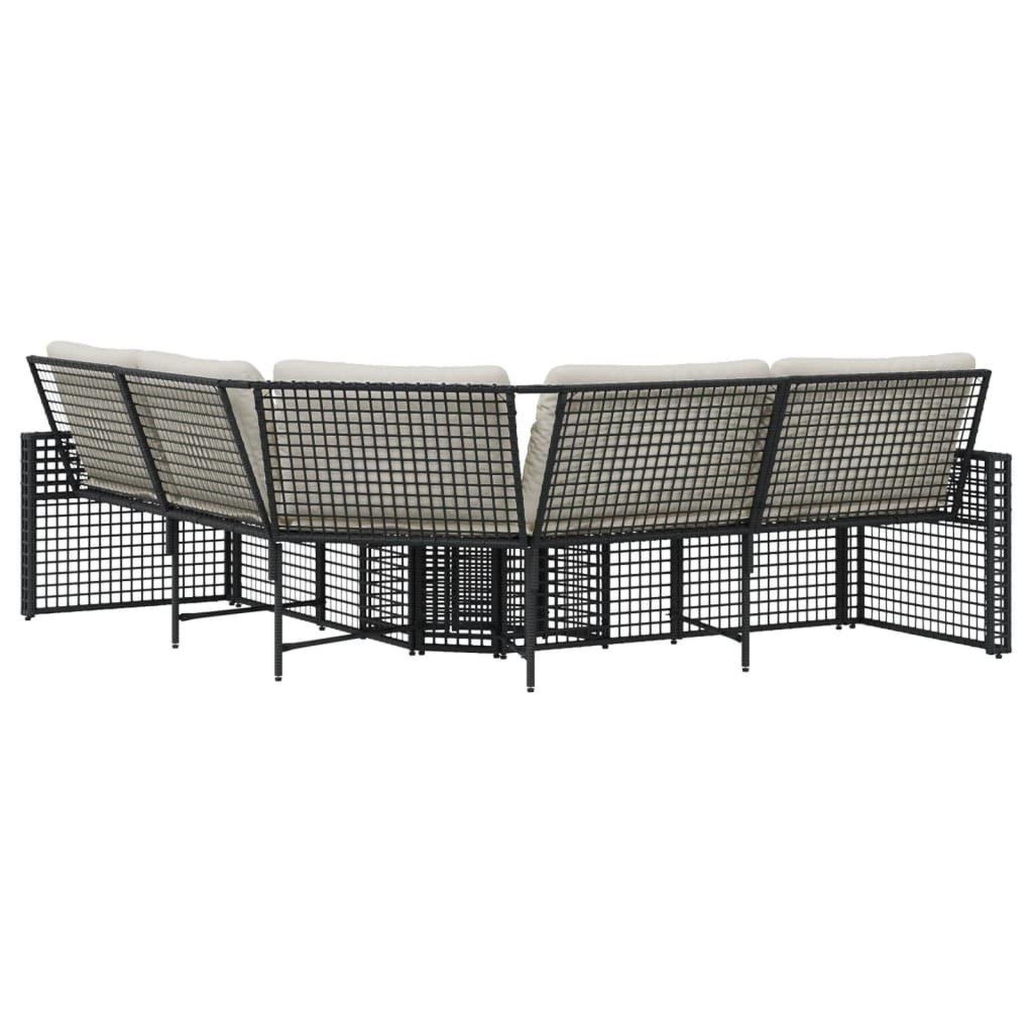 Voir la diapositive 4 : VIDAXL Canape de jardin et coussins et repose-pied en forme de L rotin