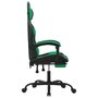 Voir la diapositive 4 : VIDAXL Chaise de jeu pivotante et repose-pied Noir et vert Similicuir