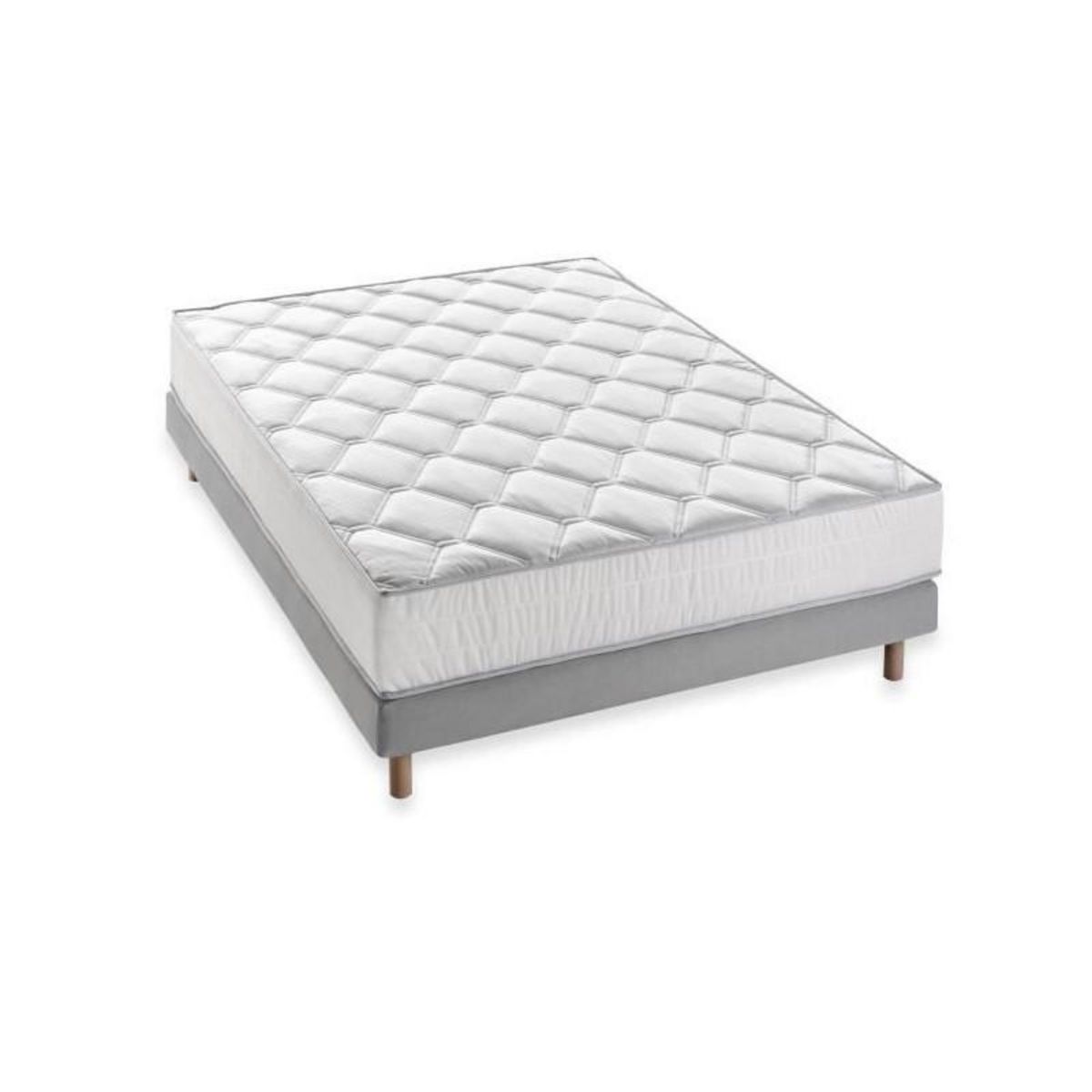 DEKO DREAM DEKO DREAM MALIN Pack Complet Matelas 160 x 200 cm + Sommier + Couette + 2 Oreillers - 24 cm