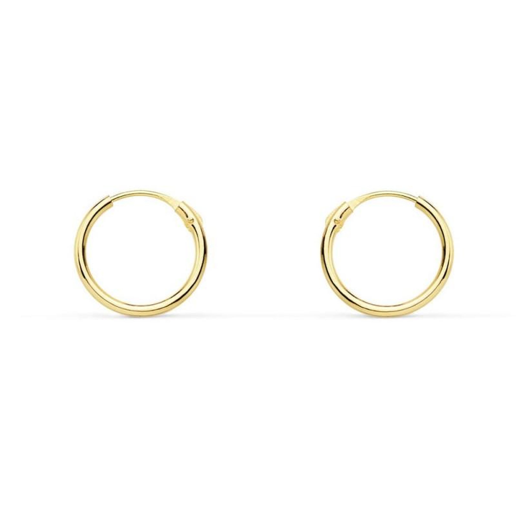 Voir la diapositive 1 : L'ATELIER D'AZUR Boucles d'Oreilles Créoles Or 18 Carats 750/000 Jaune - 1cm