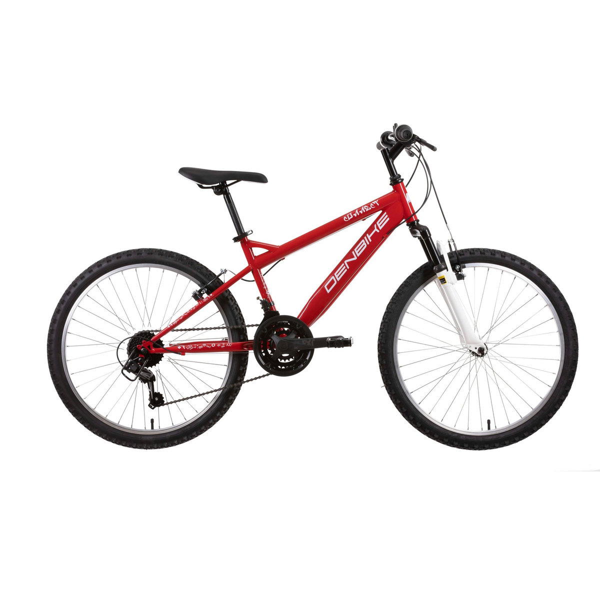Vélo enfant - VTT 24'' Rigide Mixte   Denbike   pour enfant de 130 à 160 cm - 18 Vitesses - Fourche Télescopique - Dérailleur Shimano TY21 - Freins V-brake