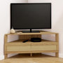 Voir la diapositive 2 : ID MARKET Meuble TV 100 cm d'angle HANAE 1 porte effet naturel cannage