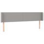 Voir la diapositive 2 : VIDAXL Tete de lit avec oreilles Gris clair 203x16x78/88 cm Tissu