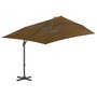 Voir la diapositive 3 : VIDAXL Parasol de jardin avec base portable taupe