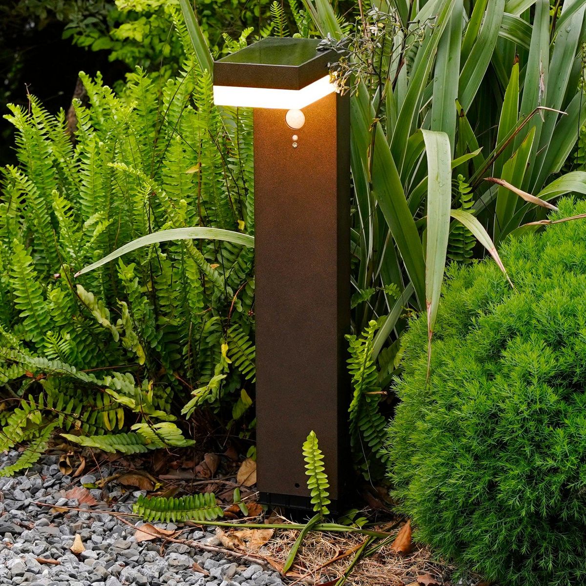 Lumisky Balise solaire à fixer ou à planter CENOVA Marron Aluminium H50cm