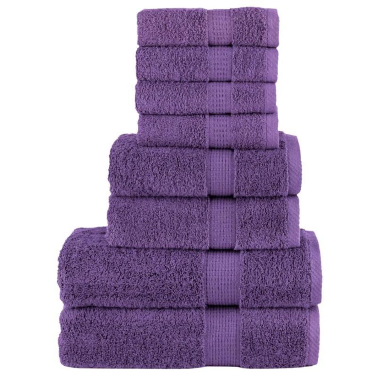 VIDAXL Ensemble de serviettes de qualité supérieure SOLUND 8pcs violet