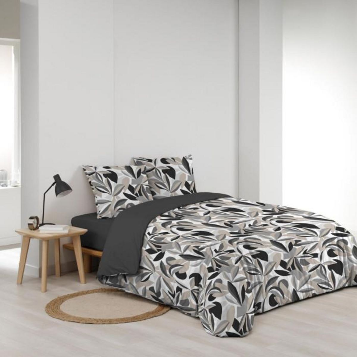 Paris Prix Parure de Lit 3 Pièces  Lavinia  240x220cm Gris